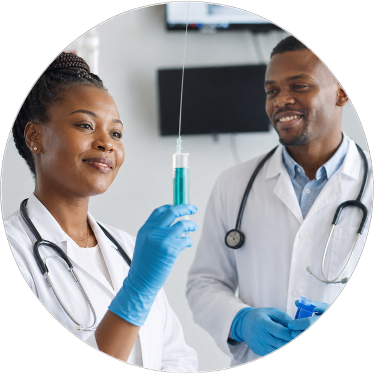 Healthcare professionals working together